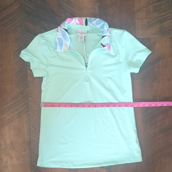 NWT Tommy Bahama Sea Foam Green Quarter Zip Polo, US XS - Picture 7 of 8